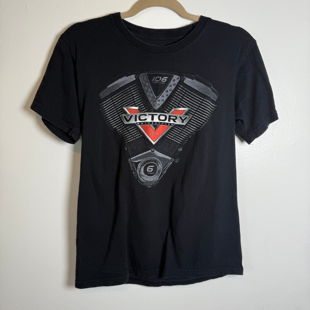 Victory Motorcycles Engine Graphic Black‎ T Shirt Men's